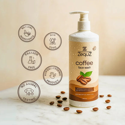 Zequz Coffee Face Wash - (1 Pc 250 Ml) - Zidbik