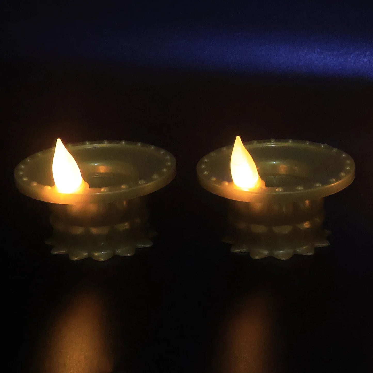 Set Of 12 Water Sensor Led Golden Diyas - Zidbik