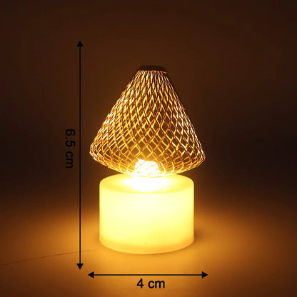 Set Of 12 Decorative Led Flameless Candle Lights With Golden Net Cover - Zidbik