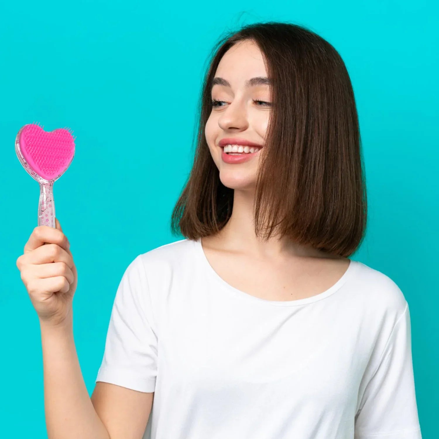 Heart Shape Hair Brush Massage Shower Comb (1 Pc) - Zidbik