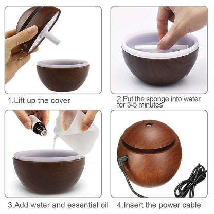 Ultrasonic Aromatherapy Humidifier Usb Desktop (130 Ml 1 Pc) - Zidbik