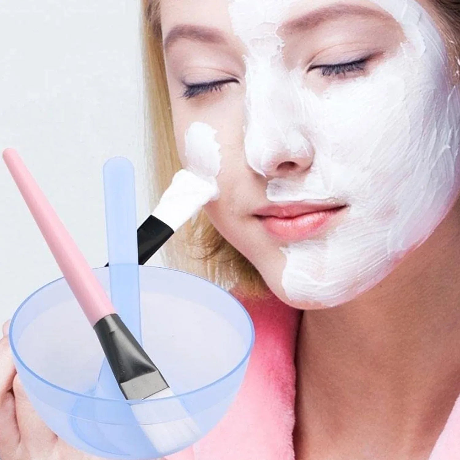 1262 Facial Mask Bowl Set For Girls Use ( 6 Pcs Set ) - Zidbik