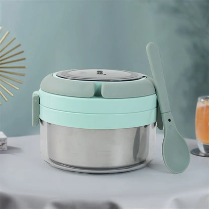 Ganesh Tiara 400ml Stainless Steel Insulated Lunch Box With Leakproof Lid Folding Spoon - Zidbik