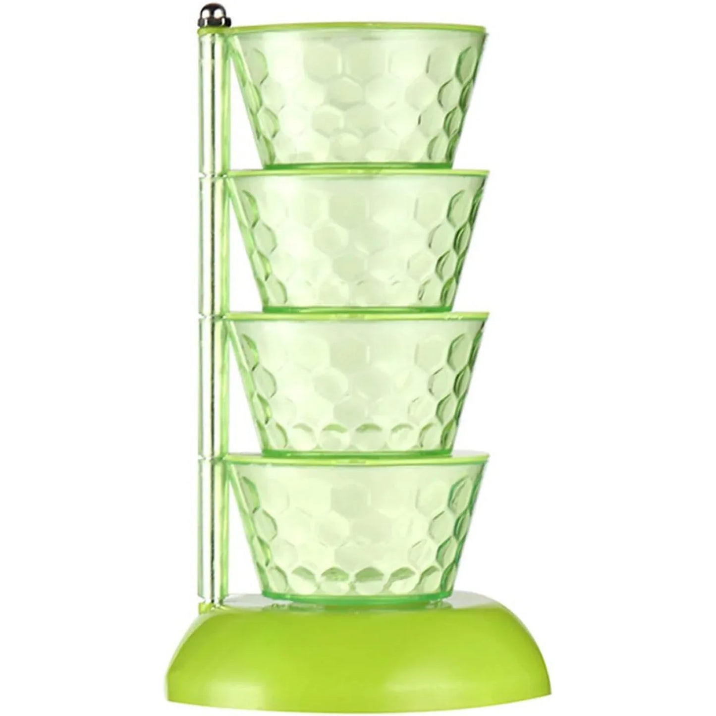 4 Section 360 Rotating Vertical Seasoning Box Plastic Pickle Tower Spice Rack (4 Layer With 4 Plastic Spoon 1 Set) - Zidbik