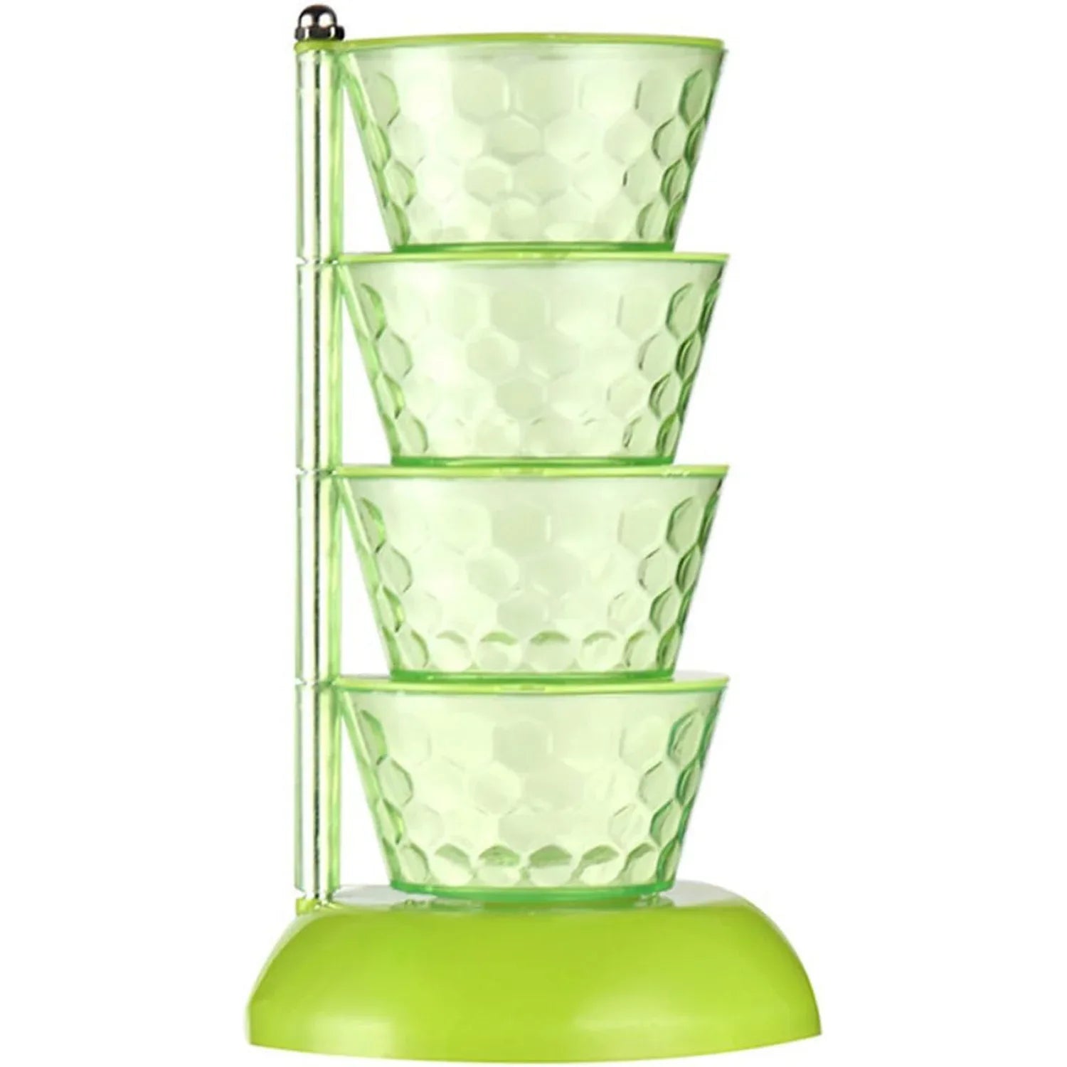 4 Section 360 Rotating Vertical Seasoning Box Plastic Pickle Tower Spice Rack (4 Layer With 4 Plastic Spoon 1 Set) - Zidbik