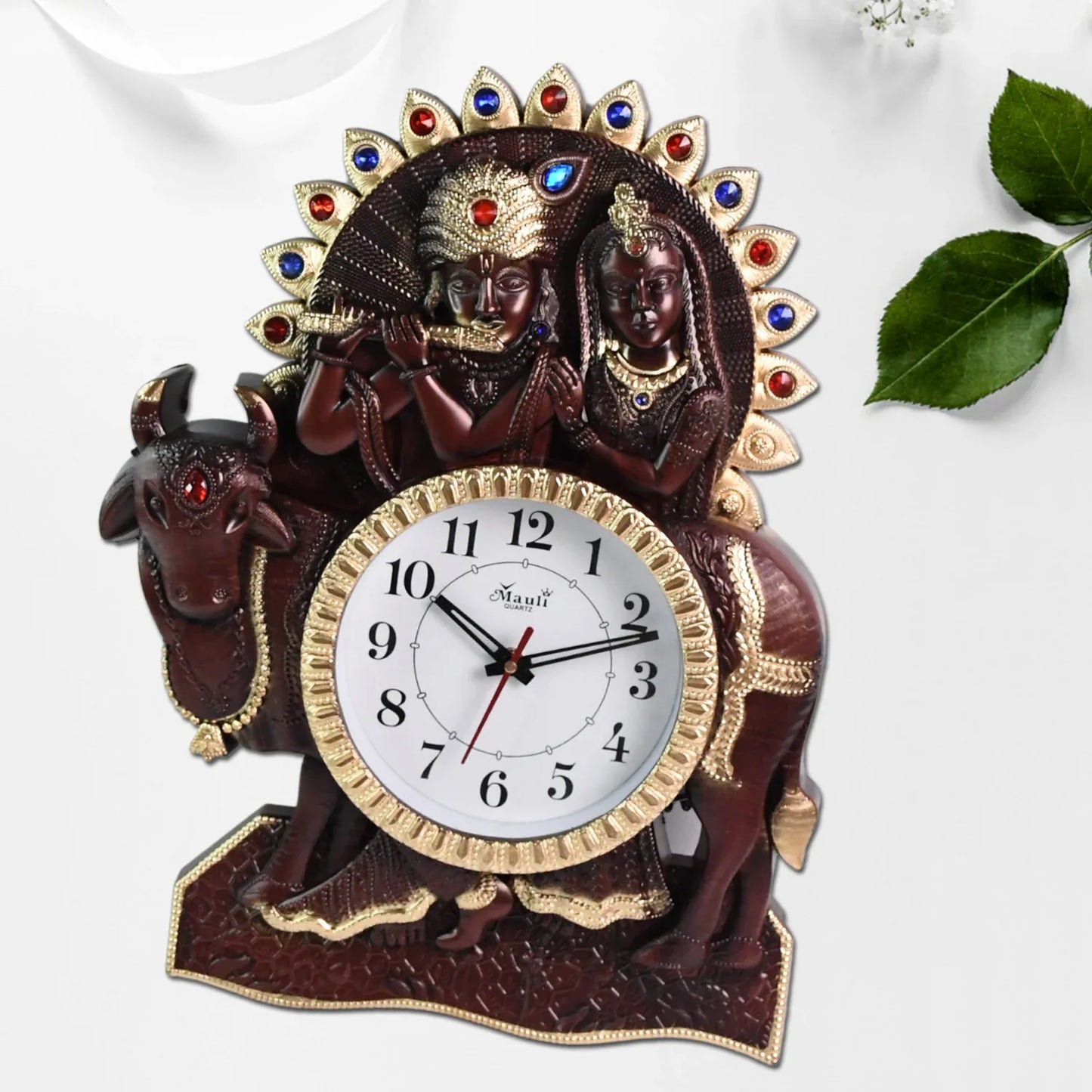Analog Latest Stylish New Models Wall Clock With God Radha Kishan Frame - Zidbik