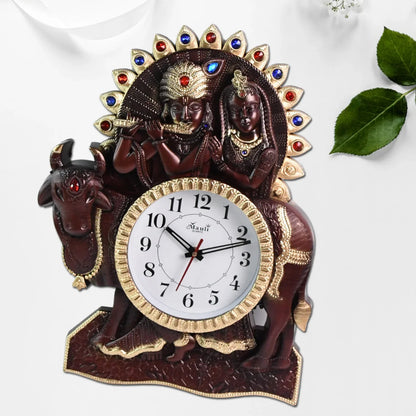 Analog Latest Stylish New Models Wall Clock With God Radha Kishan Frame - Zidbik