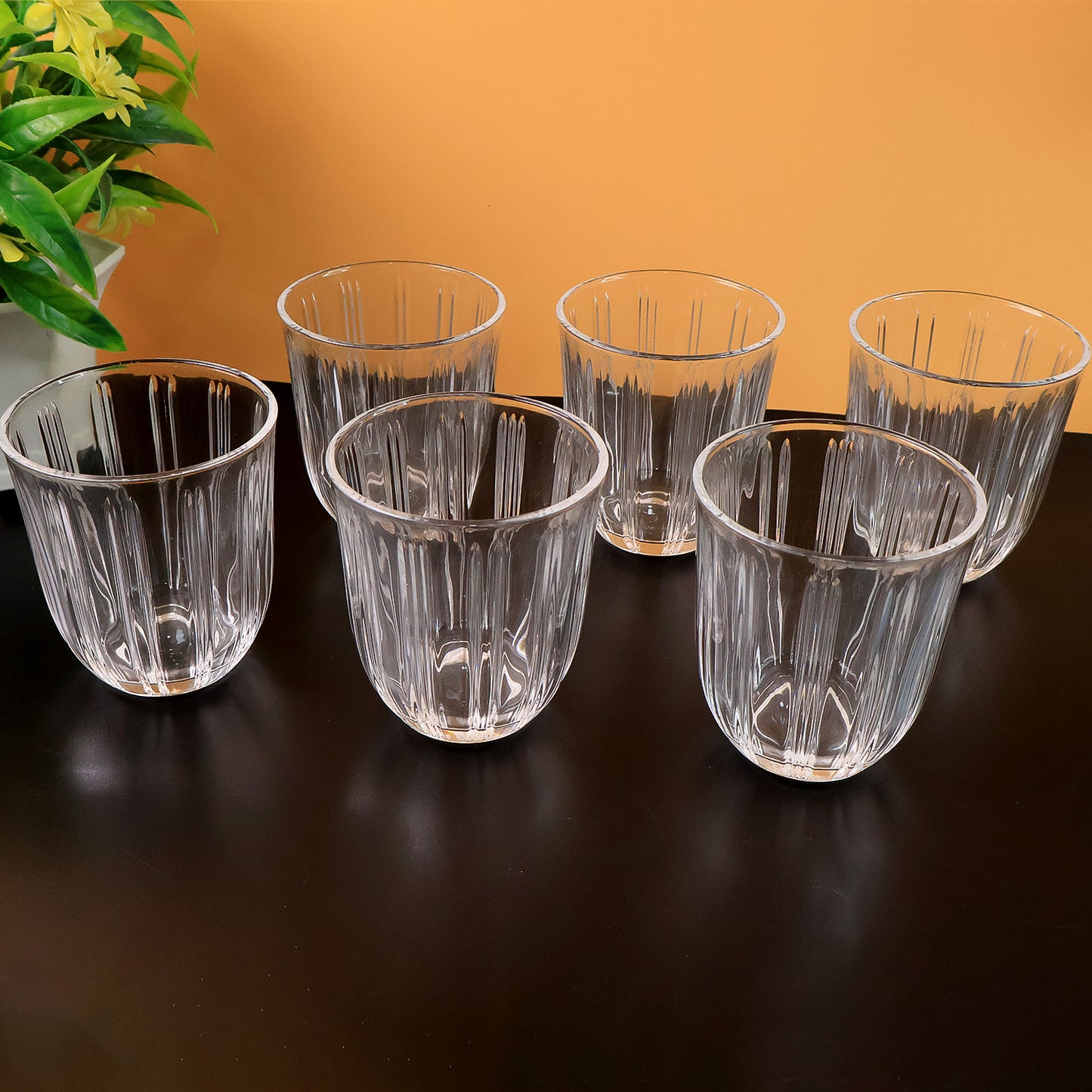 Premium Transparent Glass Tumbler Set (256ml  6 Pc) - Zidbik