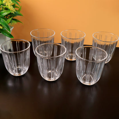 Premium Transparent Glass Tumbler Set (256ml  6 Pc) - Zidbik