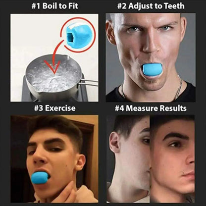 6128 Dark Blue Jaw Exerciser Used To Gain Sharp And Chiselled Jawline Easily And Fast - Zidbik