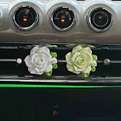 Elegant Rose Flower Car Air Freshener Clip For Ac Vent With Perfume Bottle 10ml(1 Pc) - Zidbik