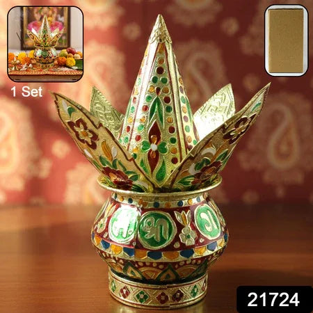 Traditional Decorative Pooja Kalash (1 Set) - Zidbik
