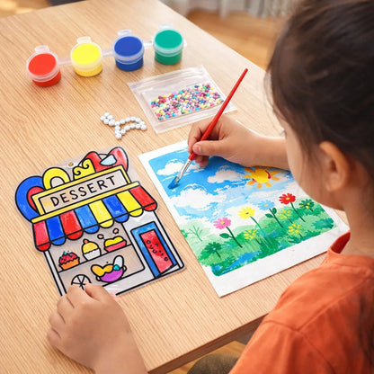 Kids Paint Coloring Craft Activity Set With Beads (Mix Design 1 Set) - Zidbik