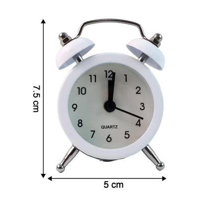 Small Twin-bell Analog Alarm Clock - (1 Pc) - Zidbik
