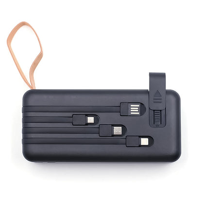 10000mah 12w Fast Charging Power Bank With Built 4 In 1 Usb With Mobile Holder (1 Pc) - Zidbik