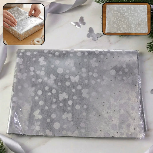 Decorative Silver Gift Wrapping Paper Sheets (1 Packet Approx 20 Pcs) - Zidbik