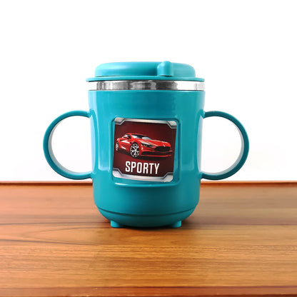 Kids Sporty Sipper Mug With Straw And Dual Handles Approx 300ml (1 Pc) - Zidbik