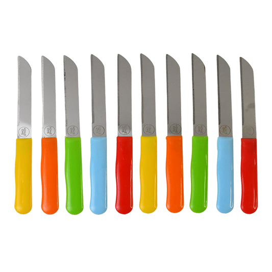 Premium Quality Stainless Steel Handle Plain Knife (10 Pc  1 Set) - Zidbik