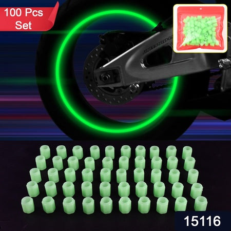 Tyre Valve Caps Luminous Glow Car Tire Valve Cap Covers Vaal Cap (100 Pcs Set) - Zidbik