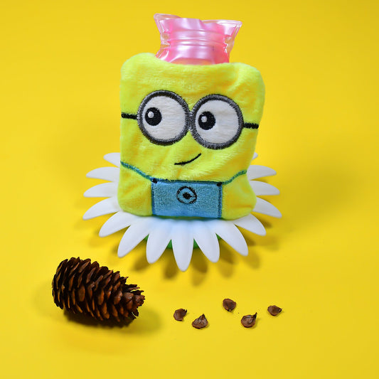 6507 Minions Hot Water Bag with Cover for Pain Relief, Neck & Shoulder Comfort, Menstrual Cramps, and Hand & Feet Warmer - Zidbik