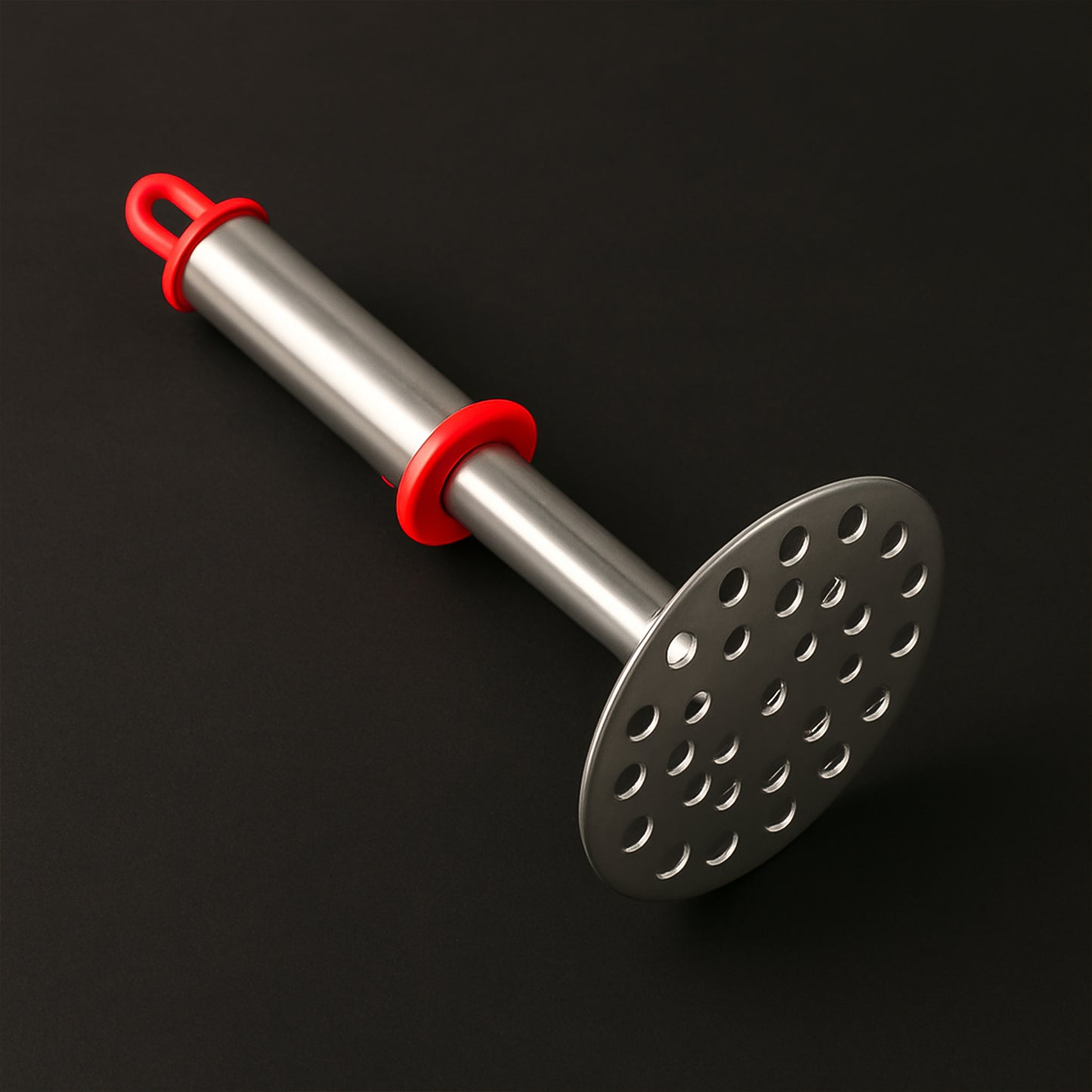 Stainless Steel Potato Masher With Ergonomic Handle (17cm  1 Pc) - Zidbik