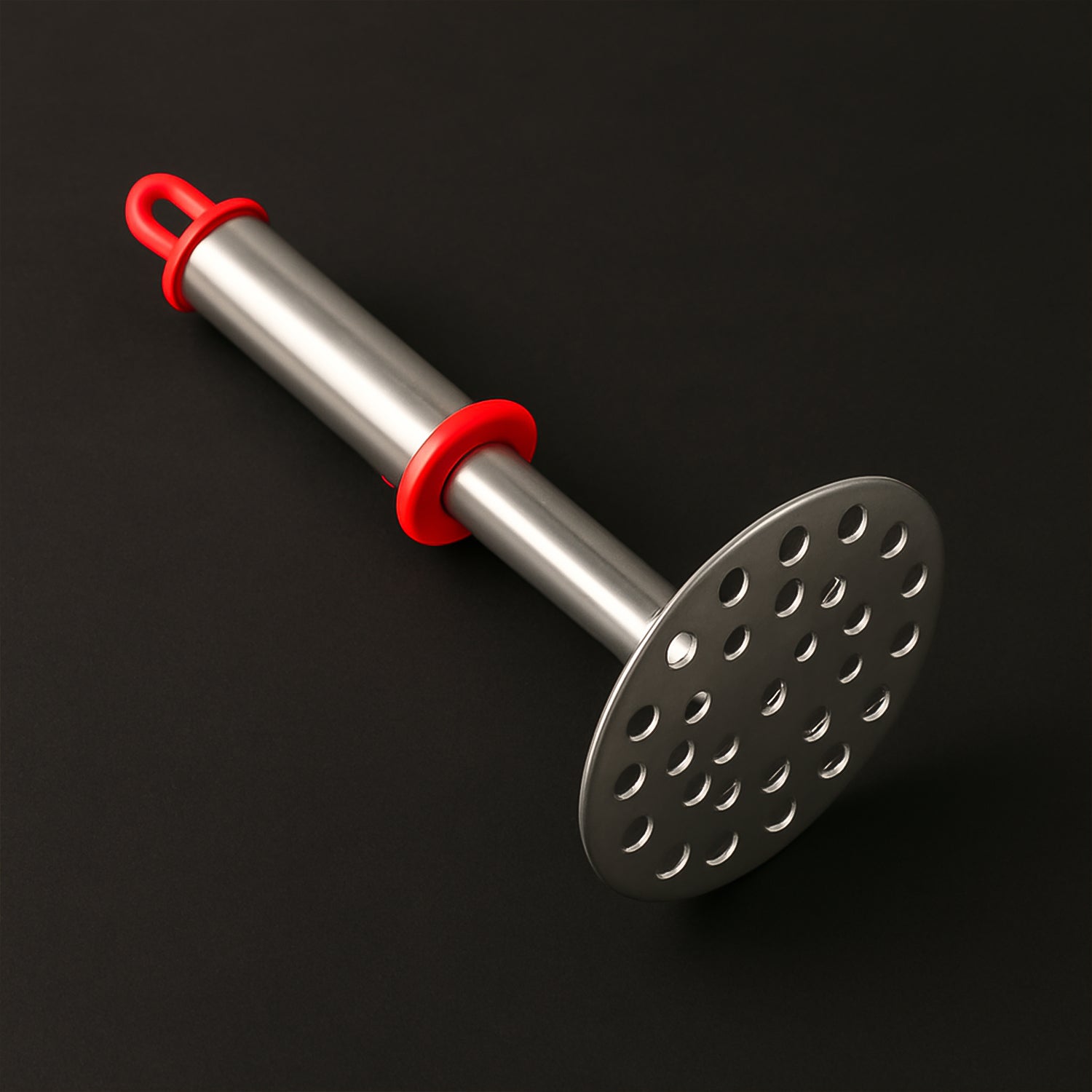 Stainless Steel Potato Masher With Ergonomic Handle (17cm  1 Pc) - Zidbik