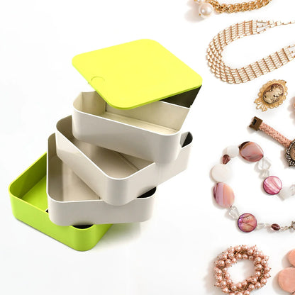 4700 4 Layers Jewelry Box 360 Degree Rotating Jewelry Box Jewelry And Earring Organizer Box Accessory Storage Box - Zidbik