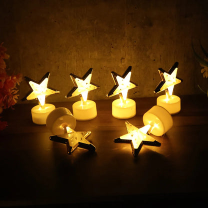 Decorative Star Shaped Flameless Led Candles (12 Pc) - Zidbik