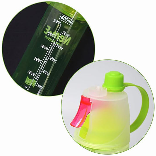 Plastic 2 In 1 Mist Spray Water Bottle (Multicolour  600 Ml  1 Pc) - Zidbik