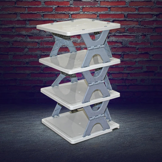 Smart Shoe Rack Shoes Stand Multifunctional Entryway Foldable Collapsible Door Shoe Rack Free Standing Heavy Duty Plastic Shoe Shelf Storage Organizer Narrow Footwear Home (1 Pc 4 Layer 6 Layer 8 Layer) - Zidbik