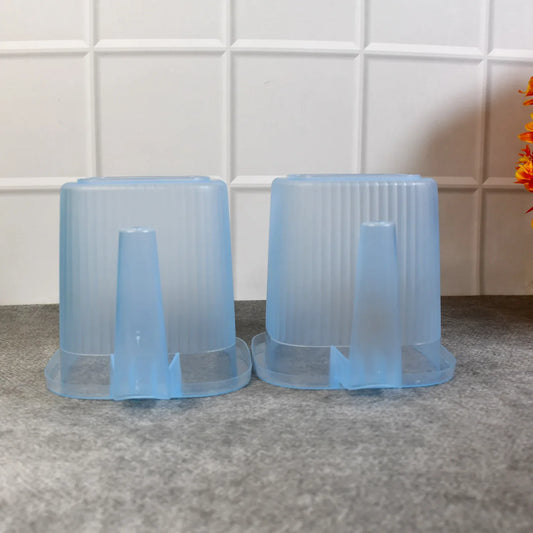 Plastic Transparent Bathroom Water Mug (4 Pc Mix Colour 1000 Ml) - Zidbik