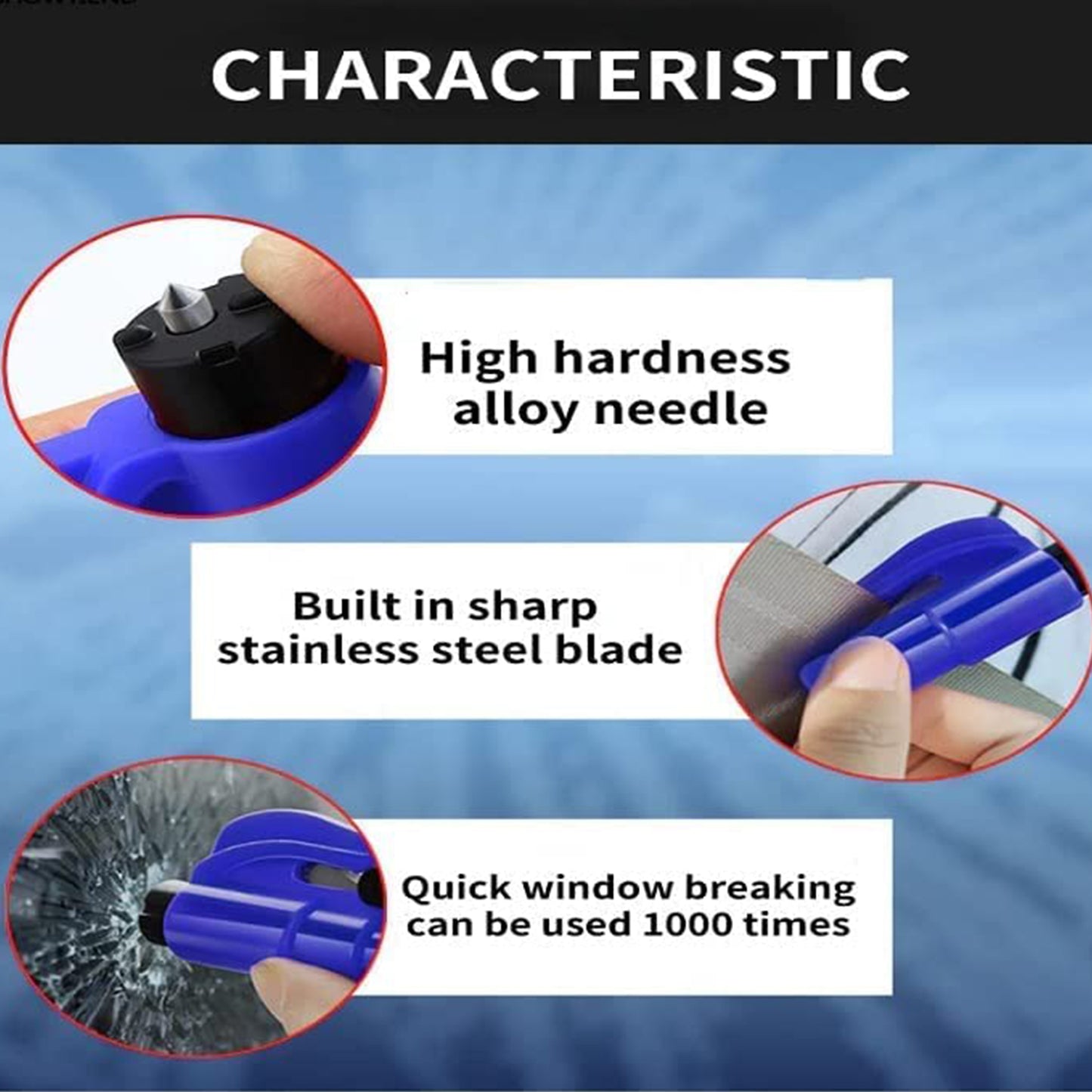 8761 2 In 1 Emergency Safety Cutter With Key Chain Small Portable Handy Emergency Safely Glass Breaking  Seat Belt Cutting Keychain Tool - Zidbik