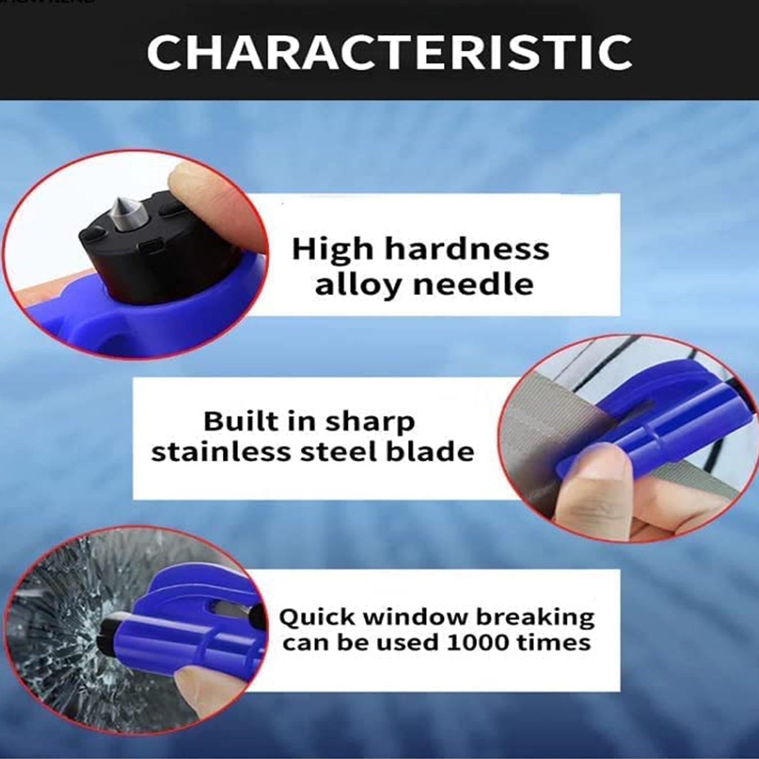 8761 2 In 1 Emergency Safety Cutter With Key Chain Small Portable Handy Emergency Safely Glass Breaking  Seat Belt Cutting Keychain Tool - Zidbik