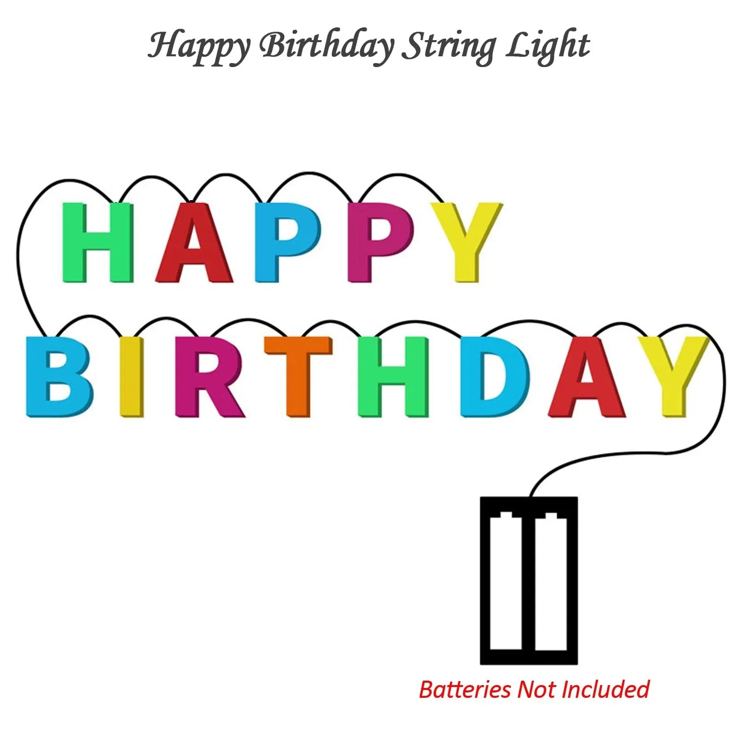 4815 Decoratives Plastic Happy Birthday 13 Led Letter Battery Operated String Lights Outdoor String Lights (Multicolour) - Zidbik