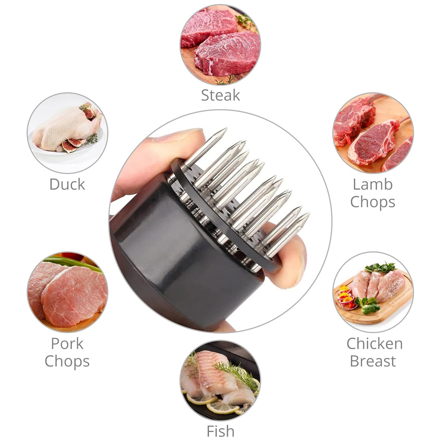 Meat Tenderizer Tool Stainless Steel Needle (1 Pc) - Zidbik
