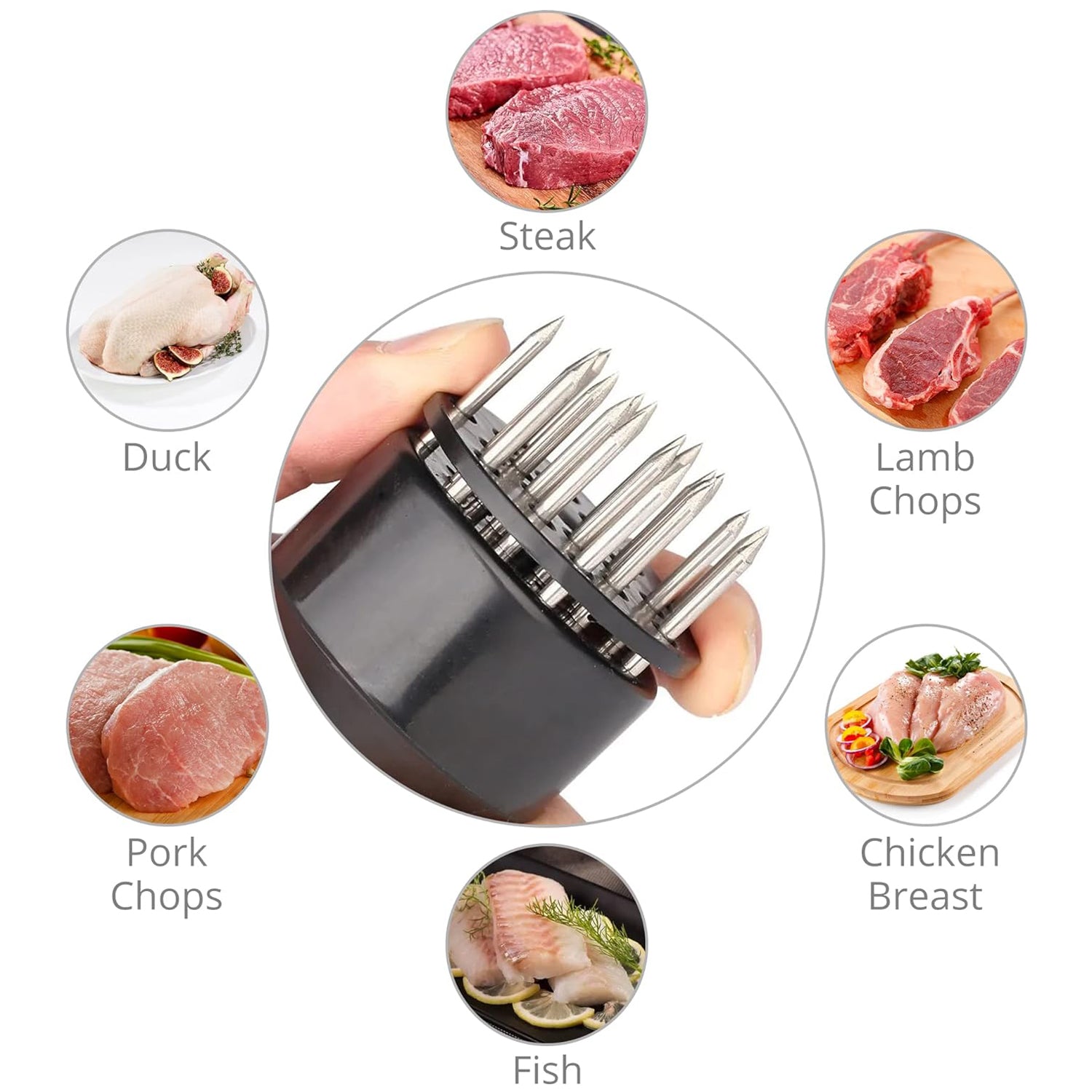 Meat Tenderizer Tool Stainless Steel Needle (1 Pc) - Zidbik
