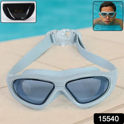 Premium Wide Vision Swimming Goggles With Protective Hard Case (1 Pc) - Zidbik