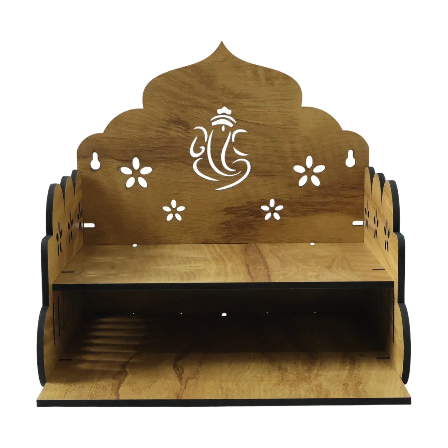 Wooden Temple Style Home Mandir Stand For Pooja - Zidbik
