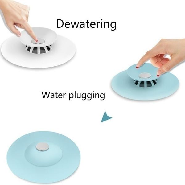 1163 Creative 2-in-1 Silicone Sewer Sink Sealer Cover Drainer (Multicolour) - Zidbik