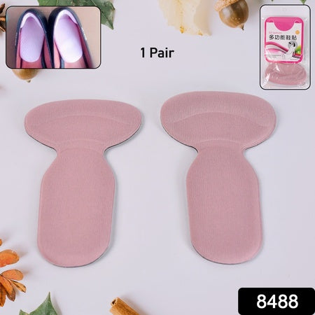 2 In 1 T Shaped Silicone Self Adhesive Shoe Heel Pads Insoles (1 Pair) - Zidbik
