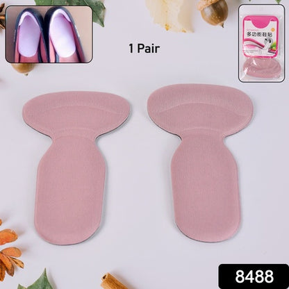 2 In 1 T Shaped Silicone Self Adhesive Shoe Heel Pads Insoles (1 Pair) - Zidbik