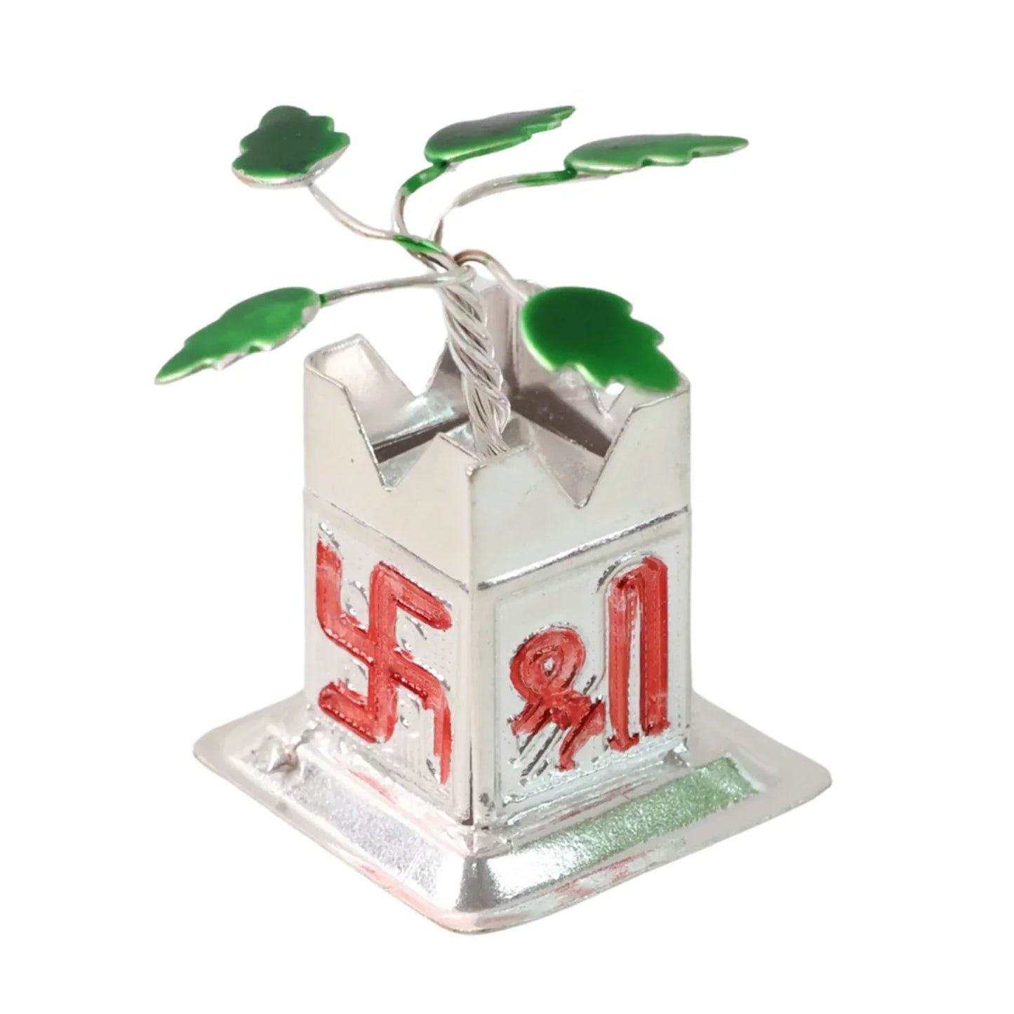Tulsi Plant Miniature Idol With Mandir Kalash Base - (1 Pc) - Zidbik