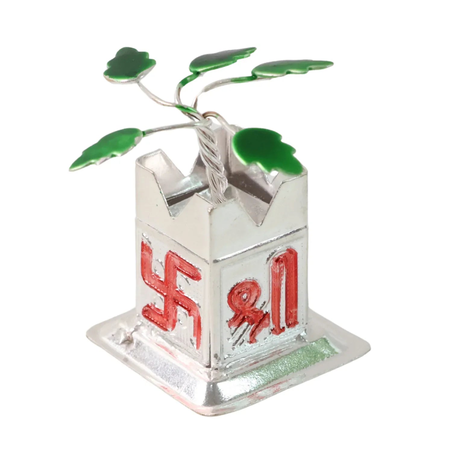 Tulsi Plant Miniature Idol With Mandir Kalash Base - (1 Pc) - Zidbik