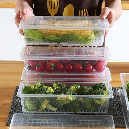 Vegetables  Fruits Freezer Storage Container (Pack Of 6pc 1500ml) - Zidbik