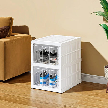 Stackable Multifunctional Storage For Clothes Foldable Drawer Shelf Basket Utility Cart Rack Storage Organizer Cart For Kitchen Pantry Closet Bedroom Bathroom Laundry (2 Layer 1 Pc) - Zidbik