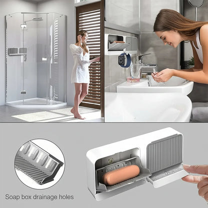 Wall Mounted 4-compartment Bathroom Storage Soap Holder - Zidbik