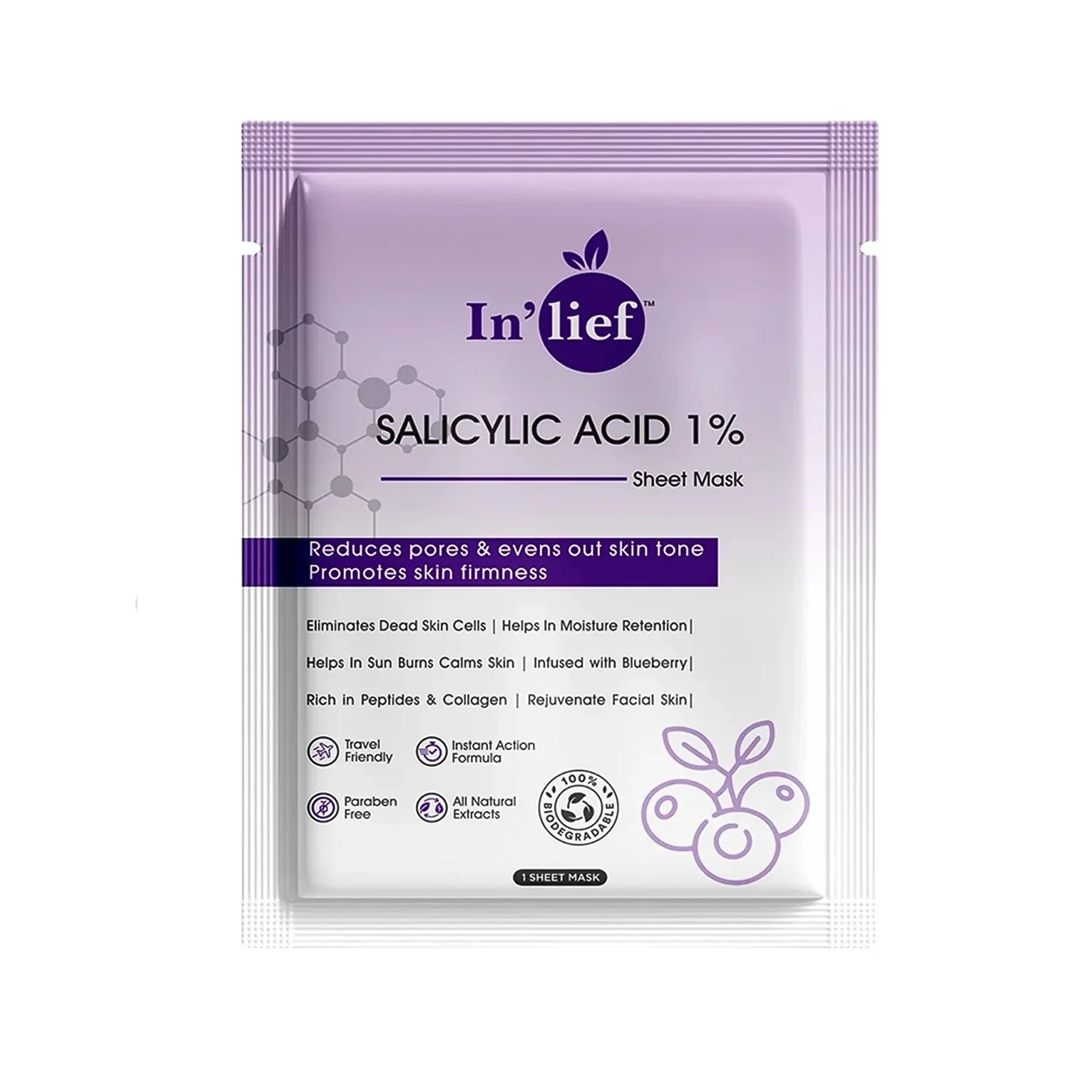 Inlief Salicylic Acid 1 Clarifying Pore-refining Facial Sheet Mask (1 Pc) - Zidbik