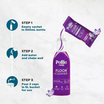 Pollic Kadam Concentrated Floor Cleaner Refill Kit With Reusable Measuring Bottle - Zidbik
