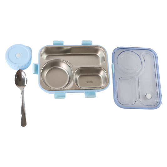 Premium Stainless Steel Compartment Lunch Box 1 Set - Zidbik