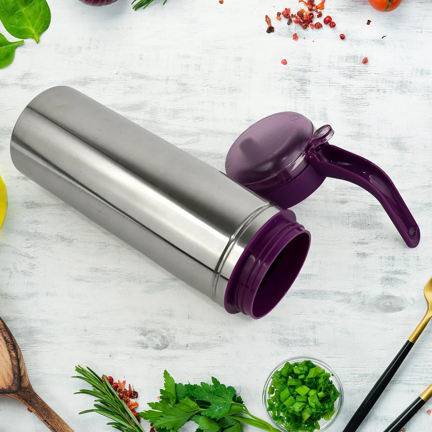 Apex 750ml Approx. Stainless Steel Oil Pourer (1 Pc) - Zidbik